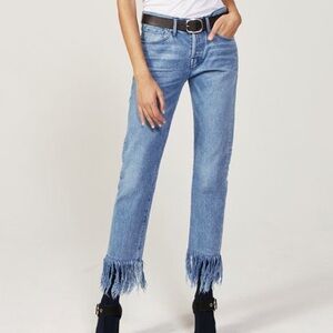 3X1 Crop Fringe Jeans